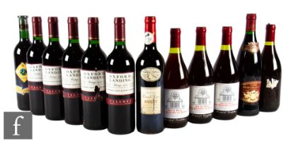 Twelve bottles of various French and Australian red wines, to include four bottles of Oxford Landing