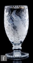 A large 20th Century Thomas Webb clear crystal Pavane pattern vase from the Golden Age Collection,