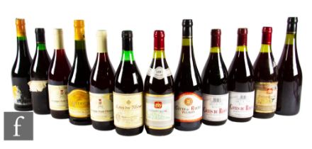 A collection of twelve French red wines, to include two Côtes du Rhône 1997, two Bernard Cordelier
