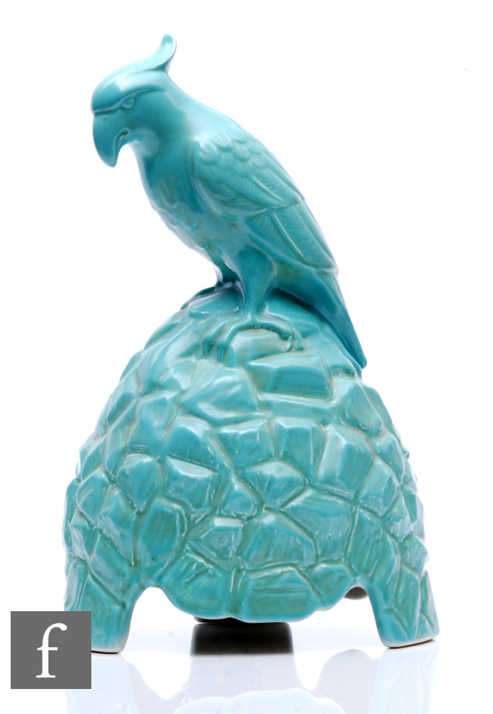 An Art Deco Royal Doulton speaker manufactured for Artandia Ltd, modelled as a large bird seated