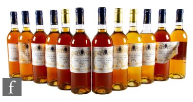 Twelve bottles of Marquis de Jalbert, Cotes De Bergerac, dessert wine, seven 1996, one 1997 and four