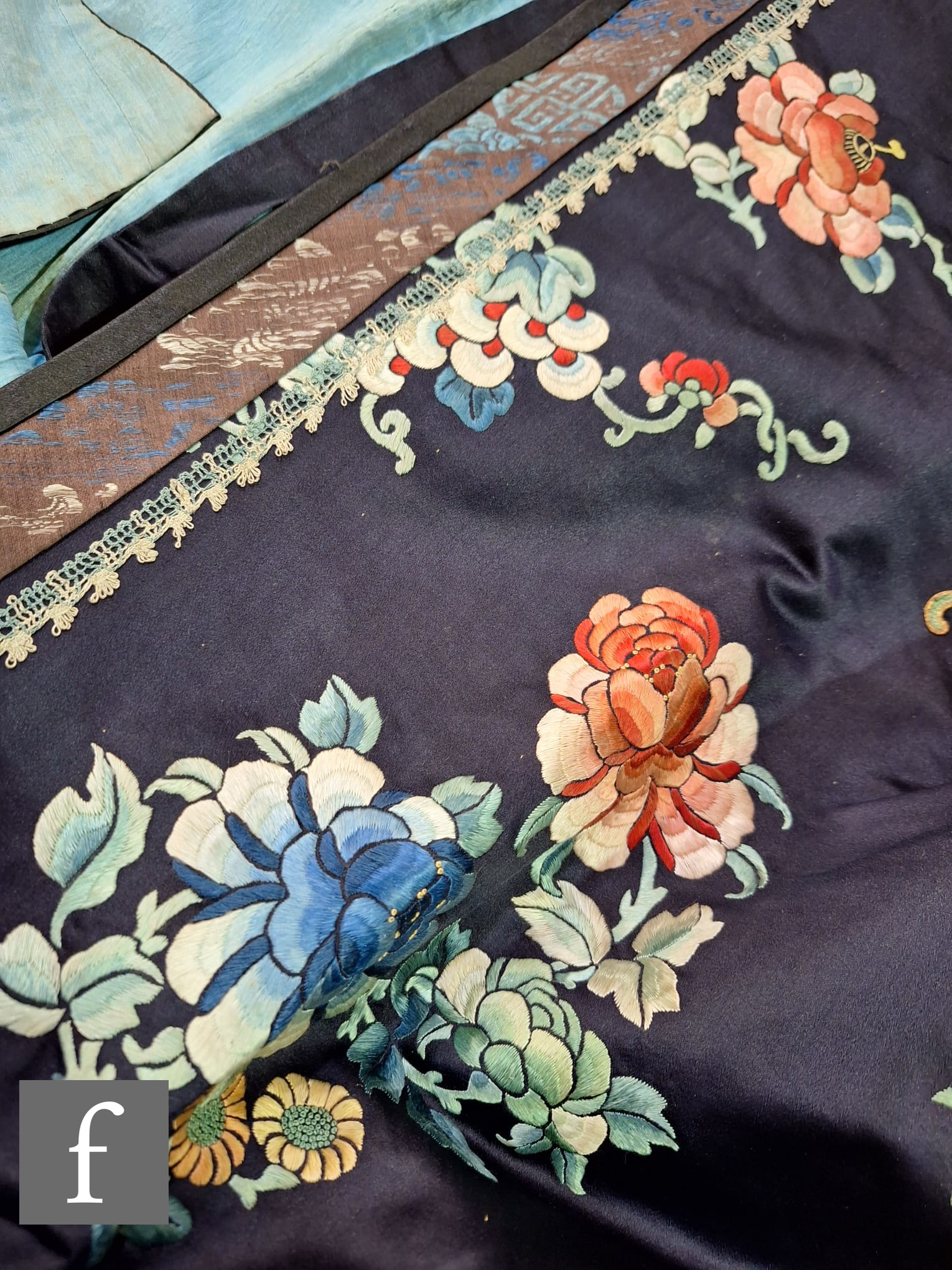 A collection of Chinese early to mid 20th Century textiles, to include an embroidered purse, an - Image 11 of 28