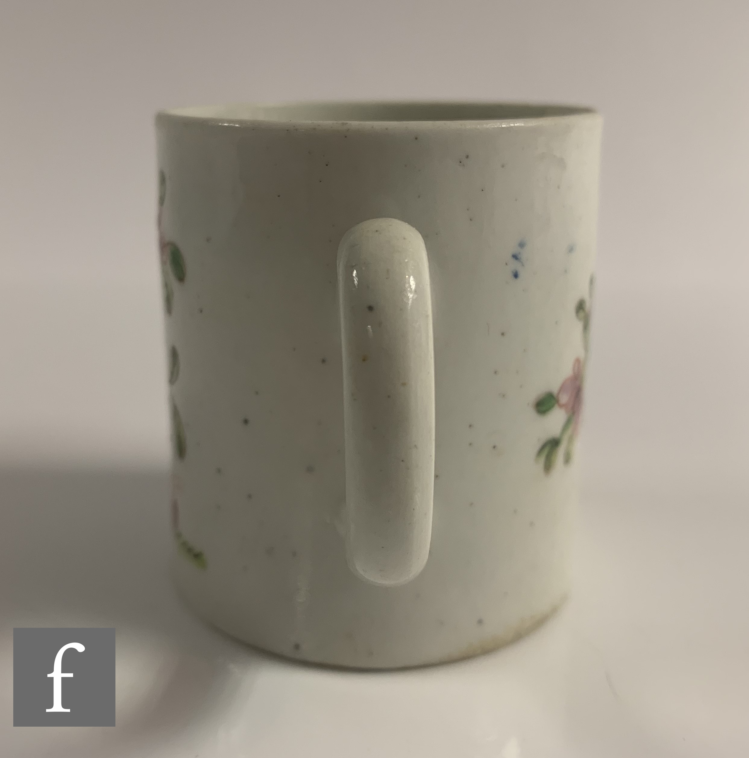 An 18th Century English porcelain coffee can, probably Longton Hall, circa 1755-1760, the body - Image 2 of 5