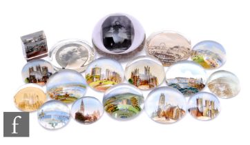 A collection of 20th Century assorted paperweights, to include thirteen souvenir weights, to include