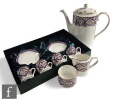 A coffee service decorated in a design inspired from the Pugin wallpaper in the Chess Room of the