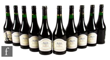 Ten bottles of Minervois 1996, France, red. (10)