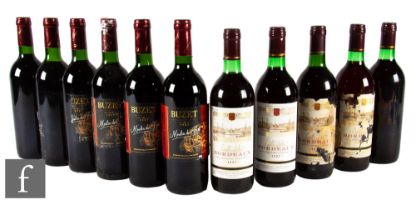 Six bottles of Leroy Chevalier Andre Jalbert, Bordeaux, 1997, France, 1997, and six bottles of Les