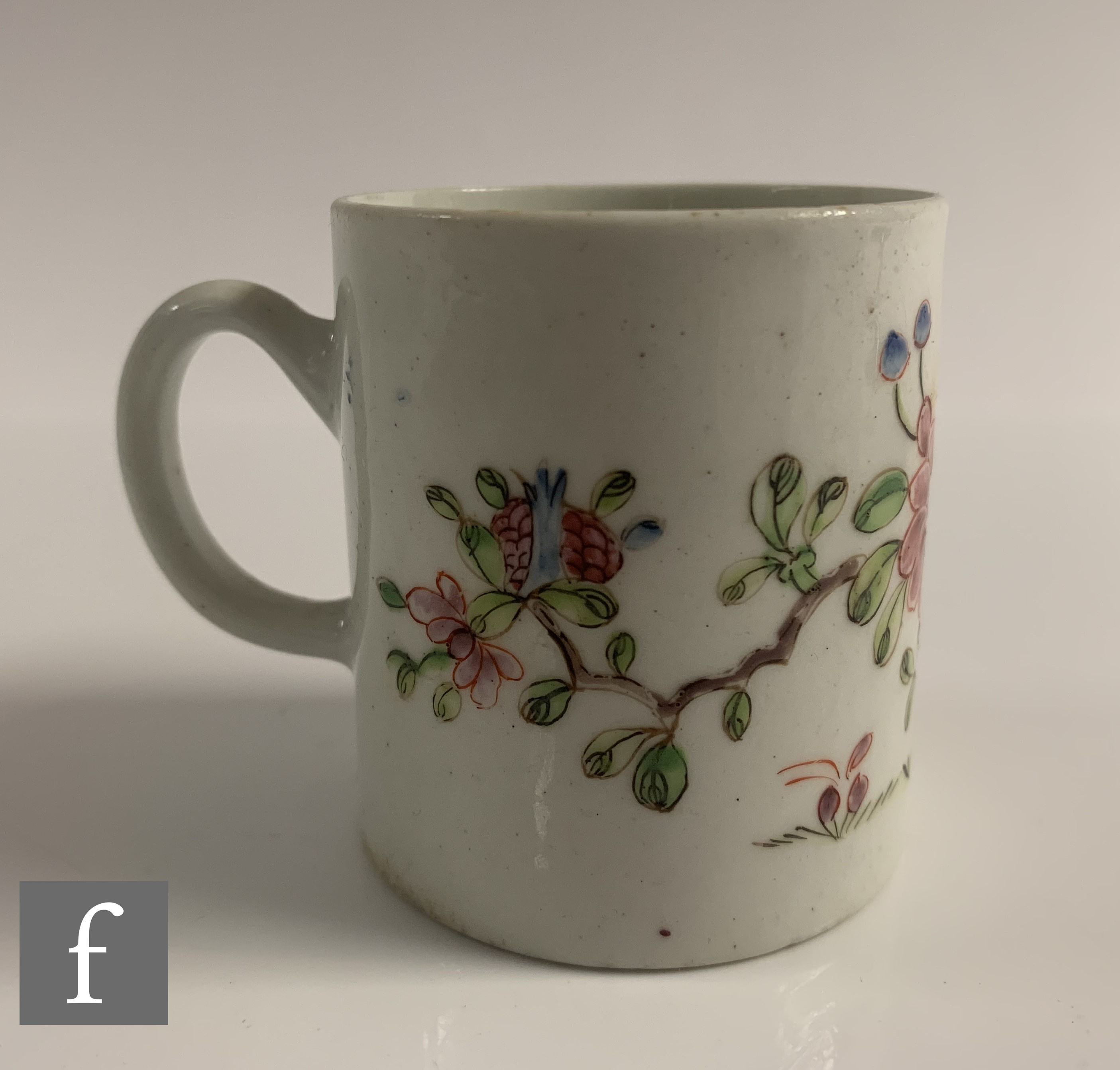 An 18th Century English porcelain coffee can, probably Longton Hall, circa 1755-1760, the body - Image 3 of 5
