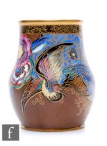 A 1930s Carlton Ware vase, shape 464, of shouldered ovoid form with collar neck, decorated in the