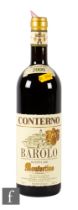 One bottle of 2000 Giacomo Conterno Monfortino Barolo Riserva DOCG, Italy, red.