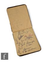 A 1950s autograph album containing original signatures from the following football teams; Manchester