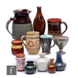 A small assorted collection of 20th Century studio ceramics to include vases, tankards and jugs with