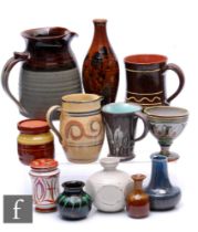 A small assorted collection of 20th Century studio ceramics to include vases, tankards and jugs with