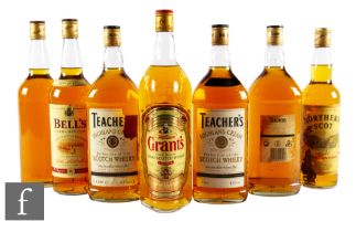 A collection of Blended Scotch whiskies, to include three 1 litre bottles of Teachers, two 1 litre