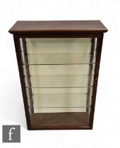 A small mahogany glazed wall display cabinet, 62cm x 40cm.
