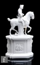A large 20th Century Furstenberg hard paste porcelain figure depicting Friedrich II of Prussia on