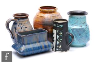 A collection of 20th Century ceramics to include a Wescontree planter, a Celtic Pottery tankard,