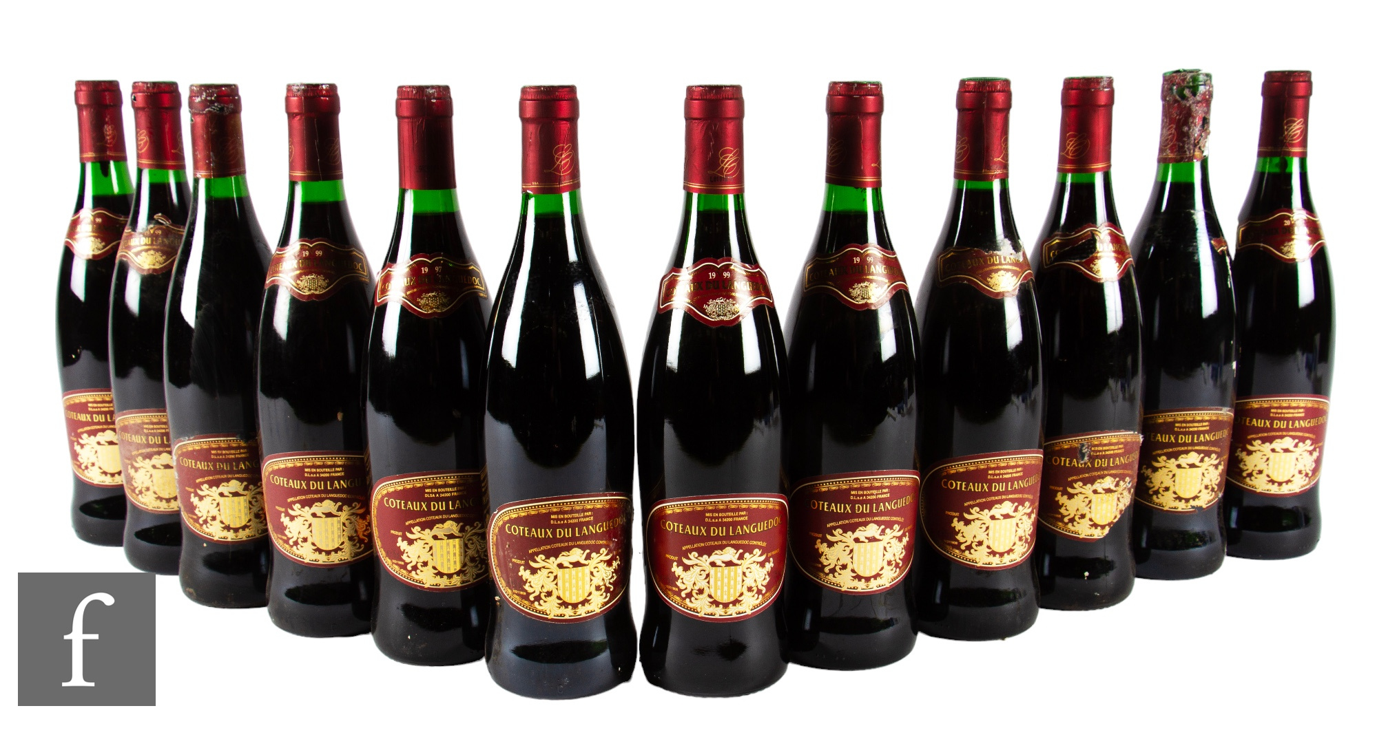 Twelve bottles of Coteaux Du Languedoc, 1999, France, red.