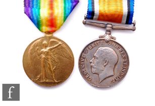 A World War One medal pair awarded to FLY.1104 -S- PTE J KEATE. R.M.L.I, both with ribbons. (2)