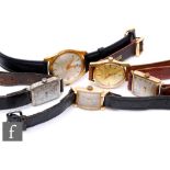 Five assorted gentleman's wrist watches to include a 9ct Bernix, a gold plated Favre-Leuba Sea King,