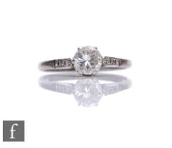 An early 20th Century transitional cut diamond solitaire, weight approximately 0.70ct, colour F/G,