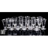 A collection of 19th Century and later jelly glasses to include hexagonal moulded, petal moulded,