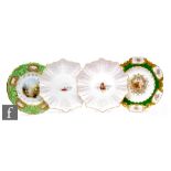 A collection of 19th/20th Century Coalport cabinet plates, to include two with green and gilt