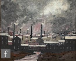 GEOFFREY WOOLSEY BIRKS (1929-1993) - A Northern industrial landscape, oil on board, signed,