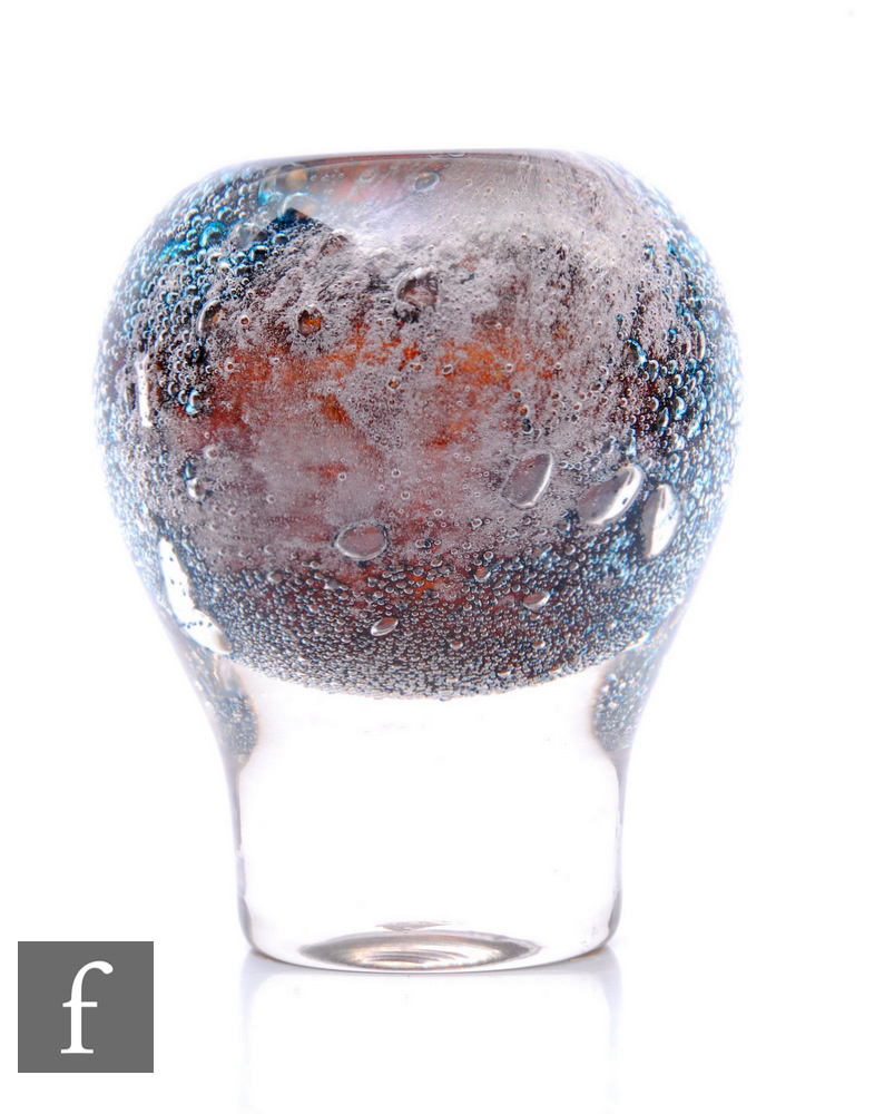 A 20th Century Heikki Orvola for Nuutajarvi Volcano glass vase, of ovoid form, internally