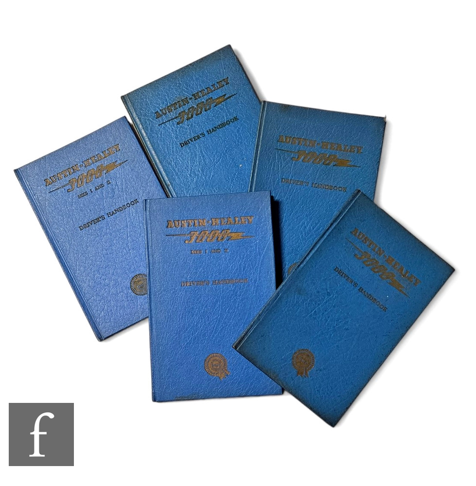 Five Austin Healey 3000 drivers handbooks, two for Mks 1 and 2 and three for series BN 7 and BT