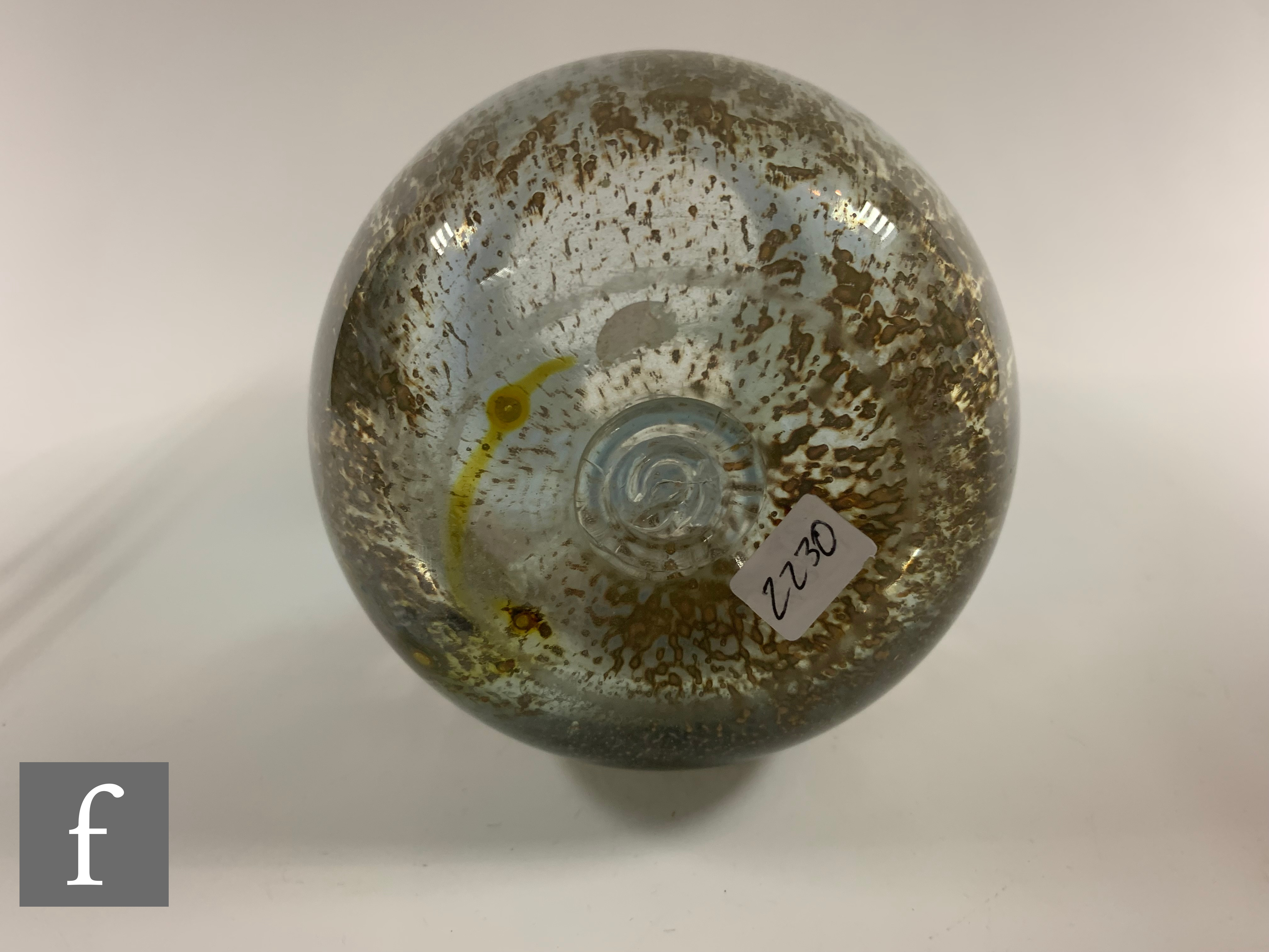 A 20th Century Michael Harris for Isle of Wight studio glass vase, of cylinder form, decorated - Image 2 of 3