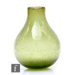 A 1930s Stevens & Williams Bubbly range vase by Keith Murray, of spherical form with collar neck,