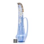 A Doulton Burslem Hyperion ewer vase by Fred Walklate, circa 1900, the pale blue ground with painted