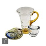 A 20th Century Webbs clear crystal jug of tapering flared form with optical swag decoration, with an