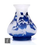 A 20th Century cameo glass vase in the Art Nouveau taste, the low shouldered body rising to a