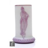 A late 19th Century Stevens & Williams Dolce Relievo cameo glass vase of sleeve form with wide