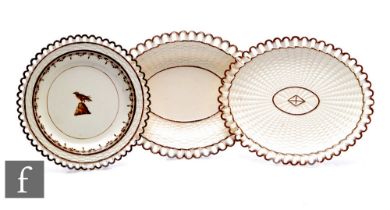 A collection of early 19th Century creamware, to include a Neale & Co. creamware fruit/bread