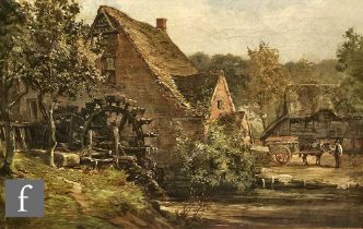 OLIVER BAKER (1856-1939) - 'Old Mill on the Dove', oil on canvas, signed, inscribed verso, framed,