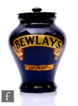 A late 19th to early 20th Century Royal Doulton Bewlay's spun cut tobacco jar, of baluster form with