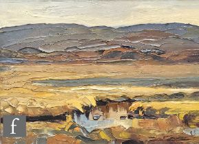 ROSEMARY CARR, ROI (BORN 1932) - 'The bog pool, Gowla, Connemara', oil on board, signed, framed,