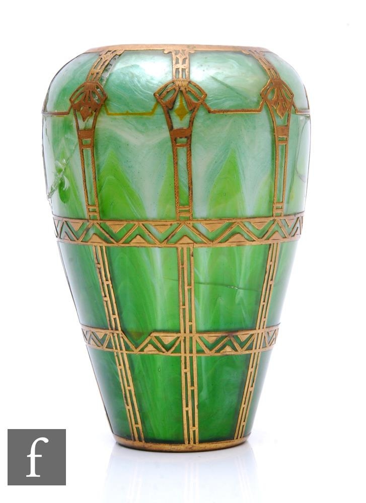 An early 20th Century Loetz Titania vase, circa 1905, of shouldered ovoid form, decorated with a