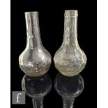 A 19th Century continental glass Hookah base, possibly Bohemian, of globe and shaft form with