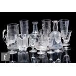 A quantity of assorted late 19th and early 20th Century clear crystal glass ware, of various forms