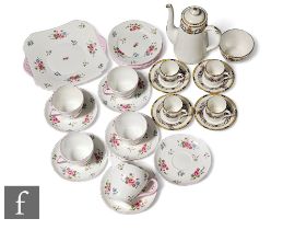 A collection of Shelley tea and coffee wares, to include a part coffee service including coffee pot,