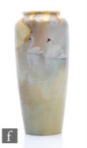 A Royal Worcester vase, dated 1909, painted by Walter Sedgley, of slender ovoid form with slight