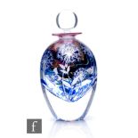 A contemporary Jonathan Harris studio glass silver graal cameo scent bottle, internally decorated