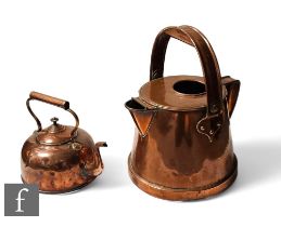 An early 20th Century copper watering can stamped Sulpitt & Sons, Birmingham, 1910, height 38cm,