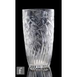 A large 1950s clear crystal cut glass vase designed by David Smith for Webb & Corbett, the body