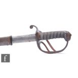 An 1821 pattern light Calvary officer's sword, pierced basket and fish skin grip, the 88cm blade