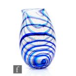 A contemporary Jonathan Harris studio glass trial vase, of ovoid form with pulled rim, internally